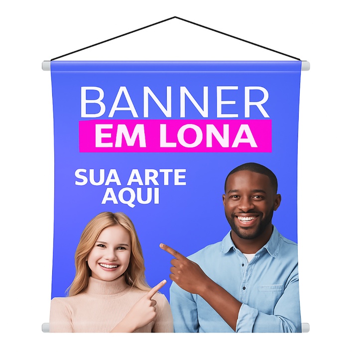 BANNER EM LONA 100 X 100