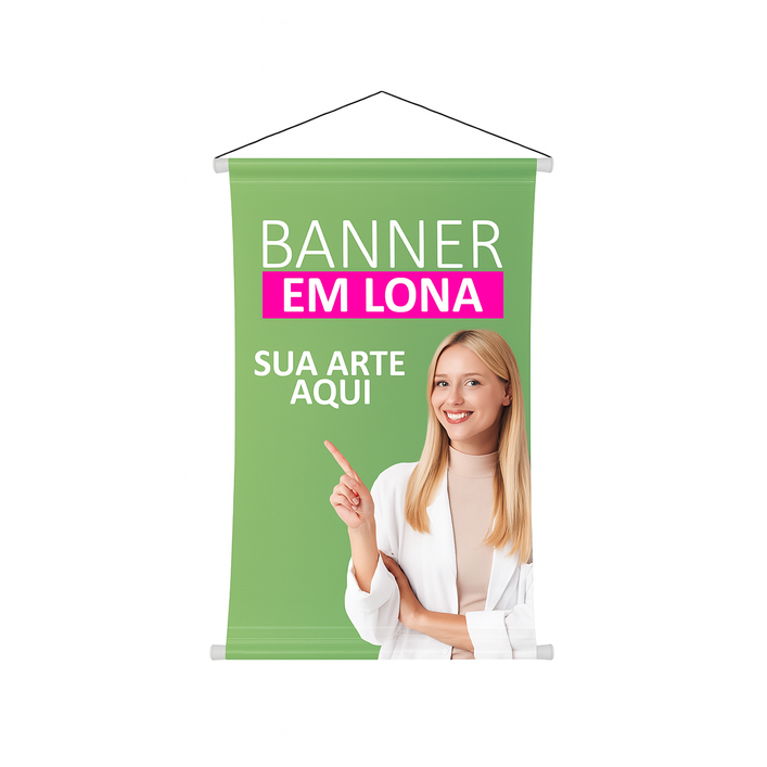 BANNER EM LONA 100 X 150